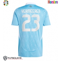 Camiseta Bélgica Arthur Vermeeren #23 Visitante Equipación Eurocopa 2024 manga corta